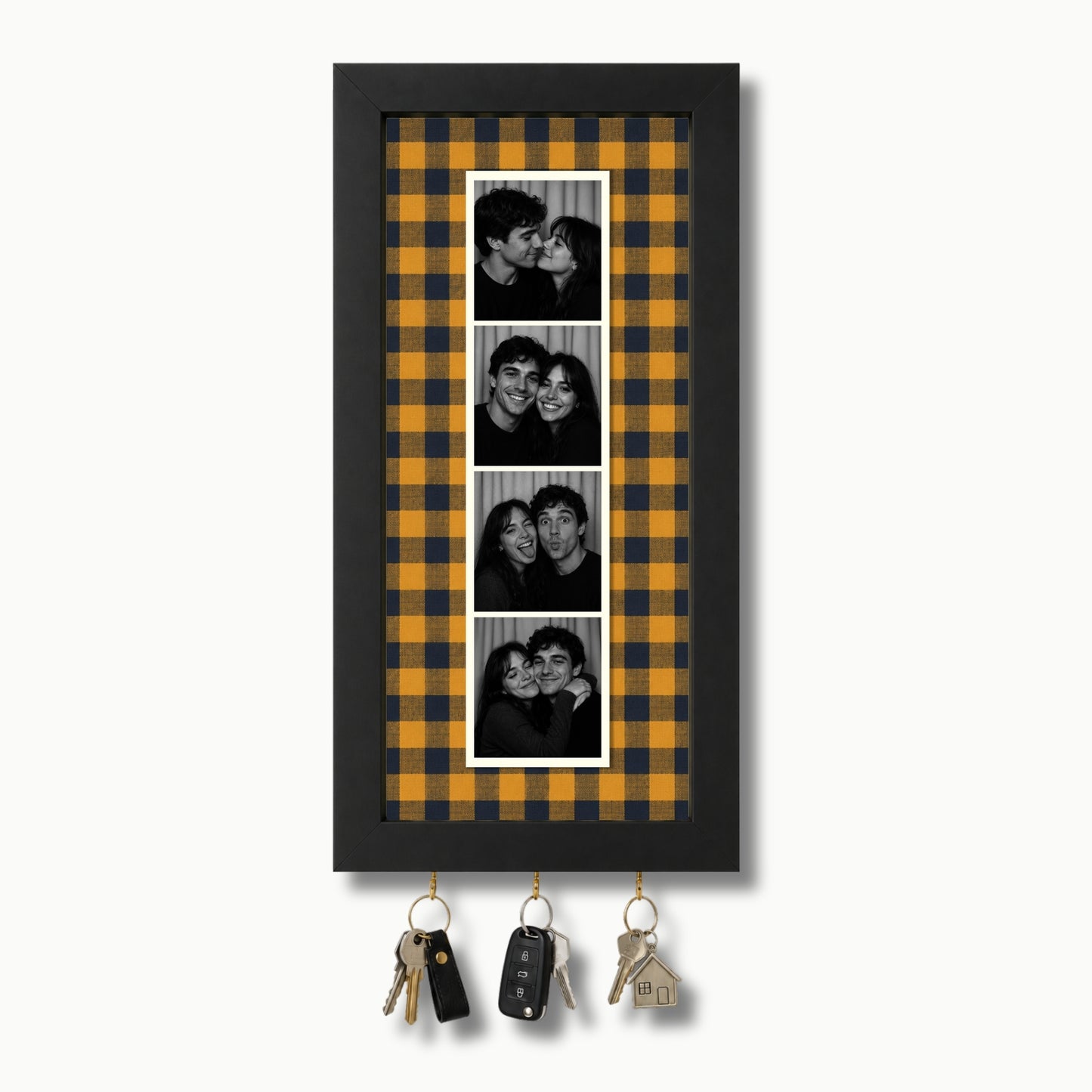 Kişiye Özel Photobooth Çerçeveli Anahtarlık - Mustard