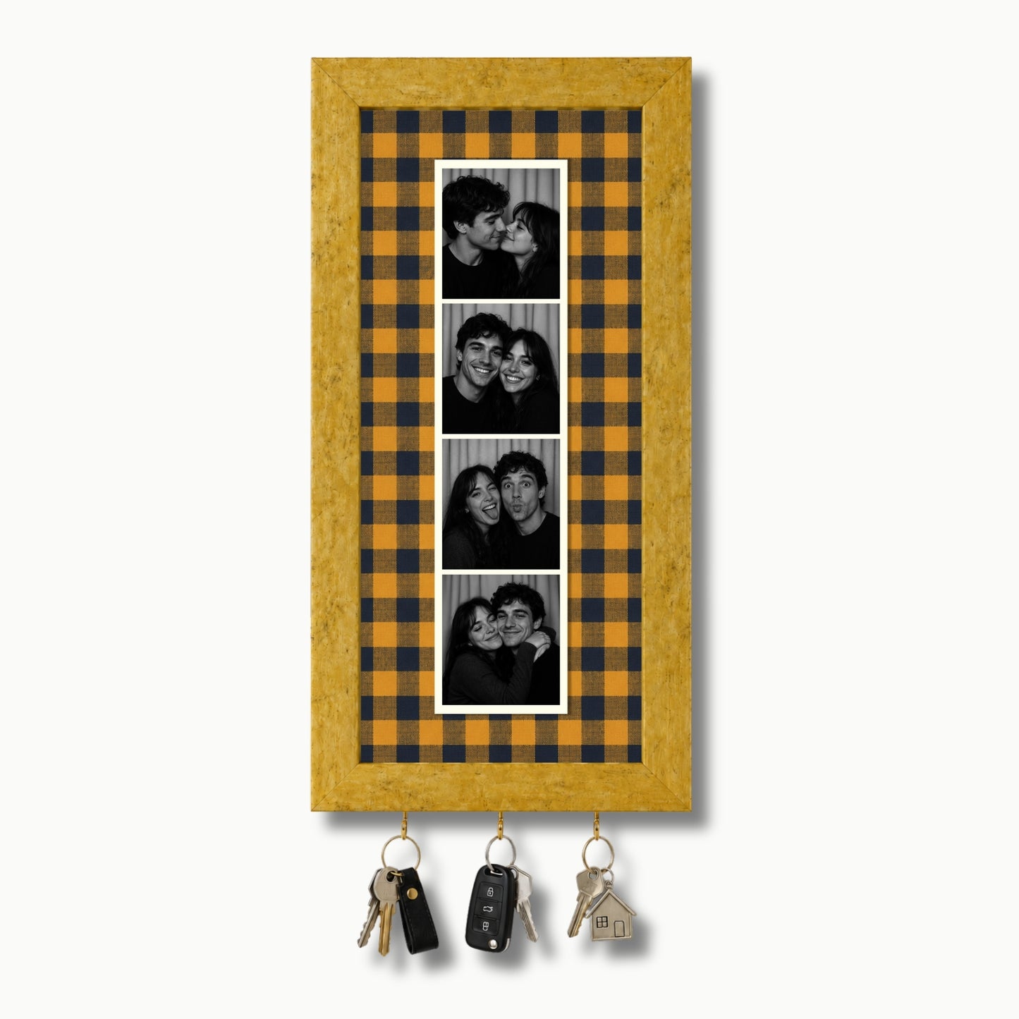 Kişiye Özel Photobooth Çerçeveli Anahtarlık - Mustard