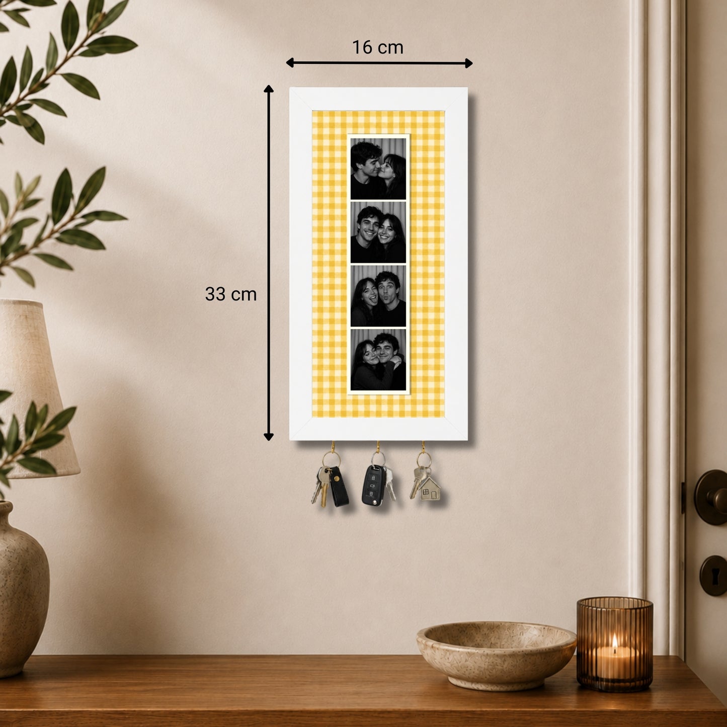 Kişiye Özel Photobooth Çerçeveli Anahtarlık - Lemon