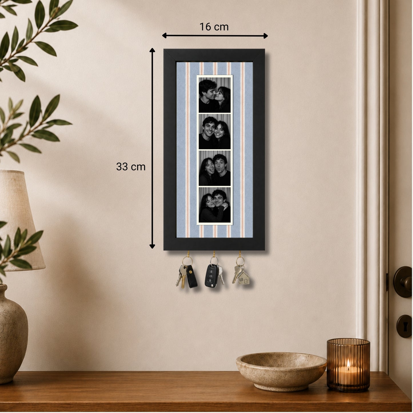 Kişiye Özel Photobooth Çerçeveli Anahtarlık - Blueberry