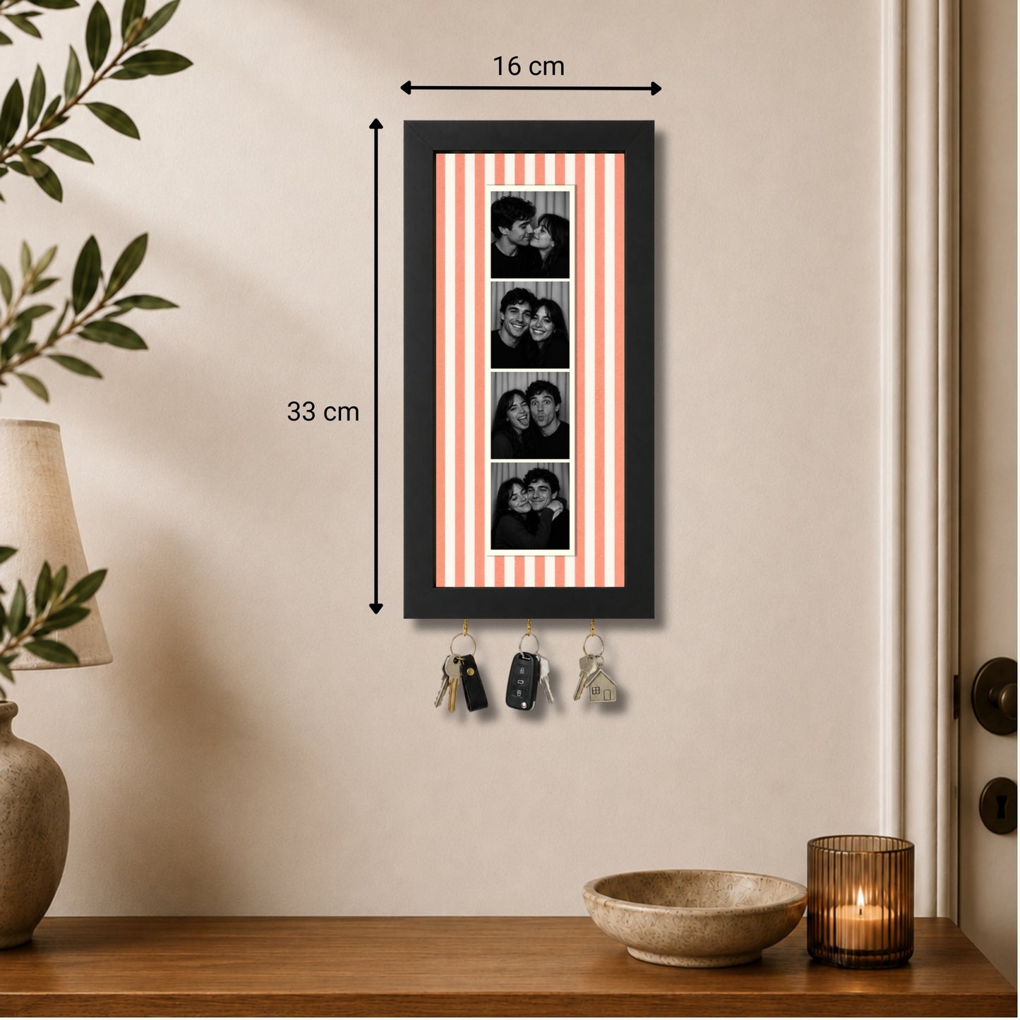 Kişiye Özel Photobooth Çerçeveli Anahtarlık - Coral