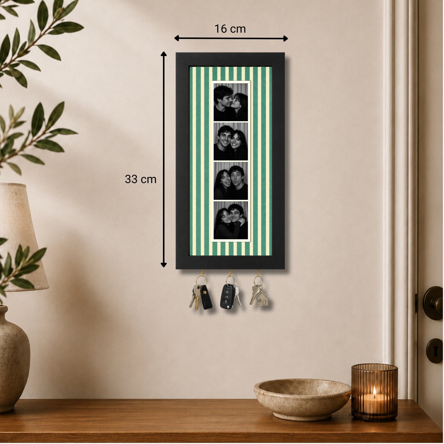 Kişiye Özel Photobooth Çerçeveli Anahtarlık - Sage