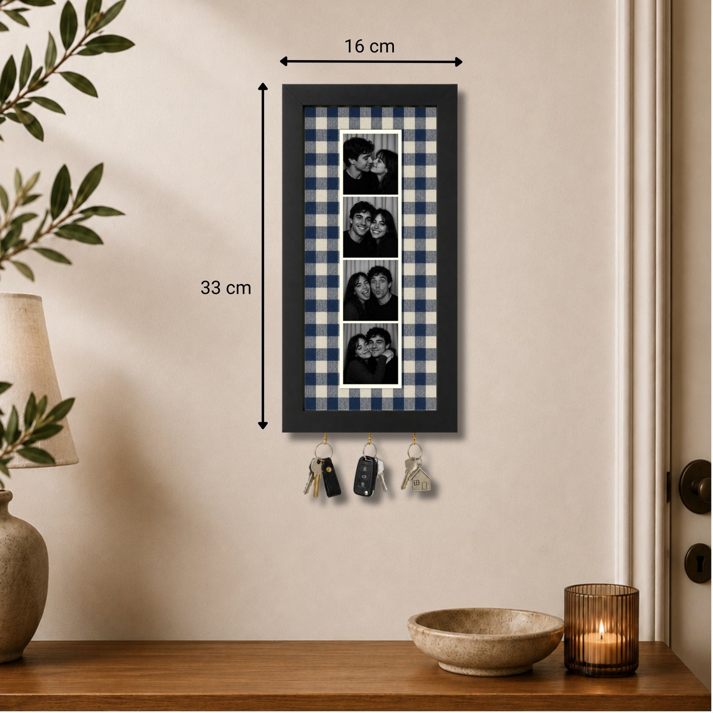 Kişiye Özel Photobooth Çerçeveli Anahtarlık - Navy