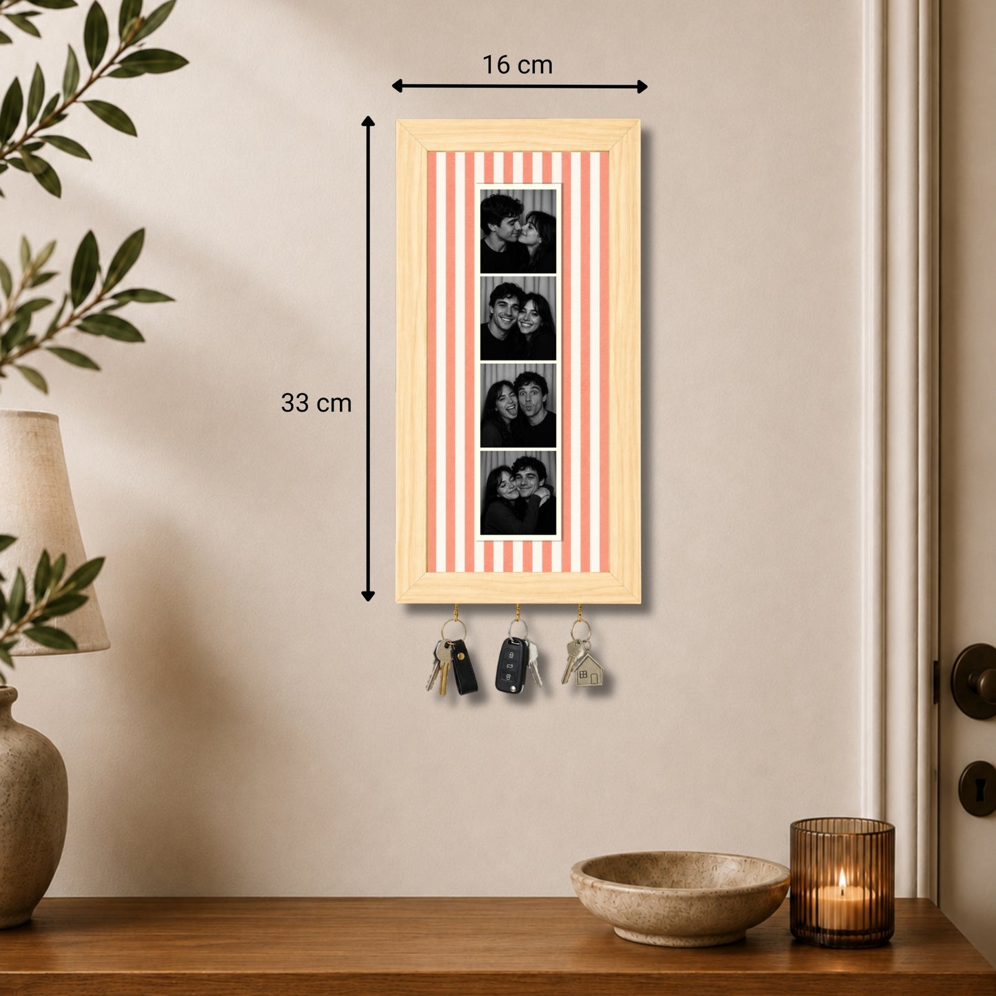 Kişiye Özel Photobooth Çerçeveli Anahtarlık - Coral