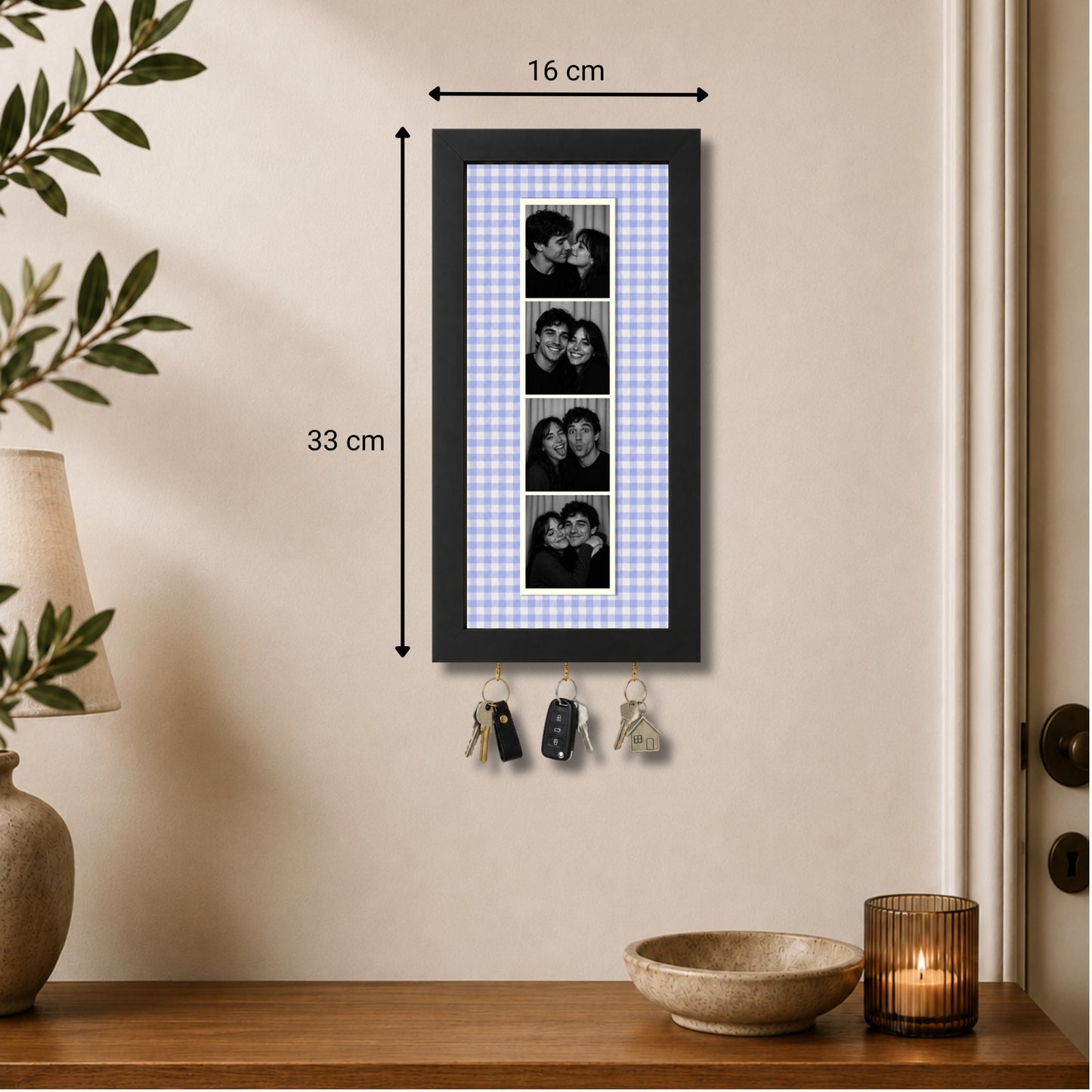 Kişiye Özel Photobooth Çerçeveli Anahtarlık - Lavender