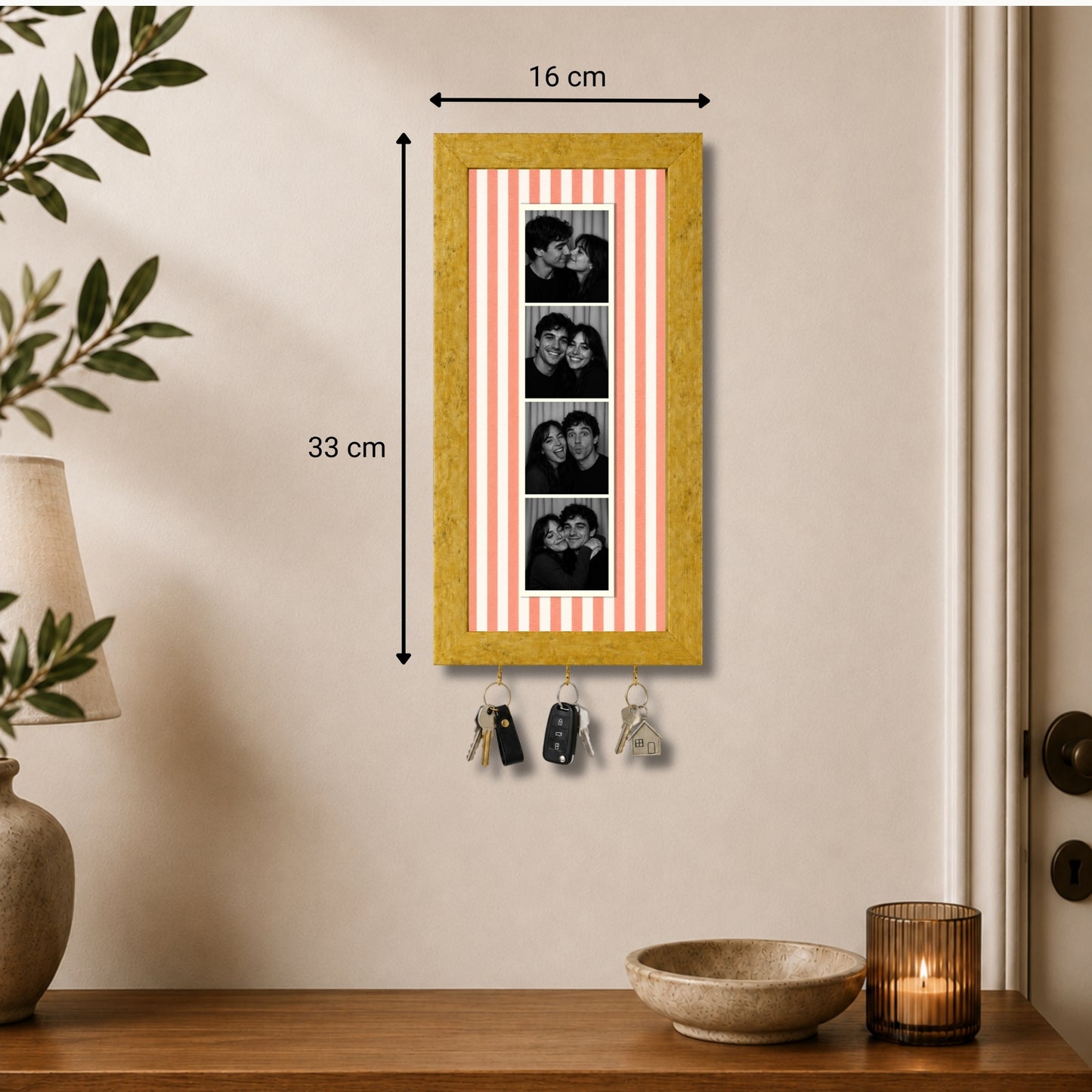 Kişiye Özel Photobooth Çerçeveli Anahtarlık - Coral