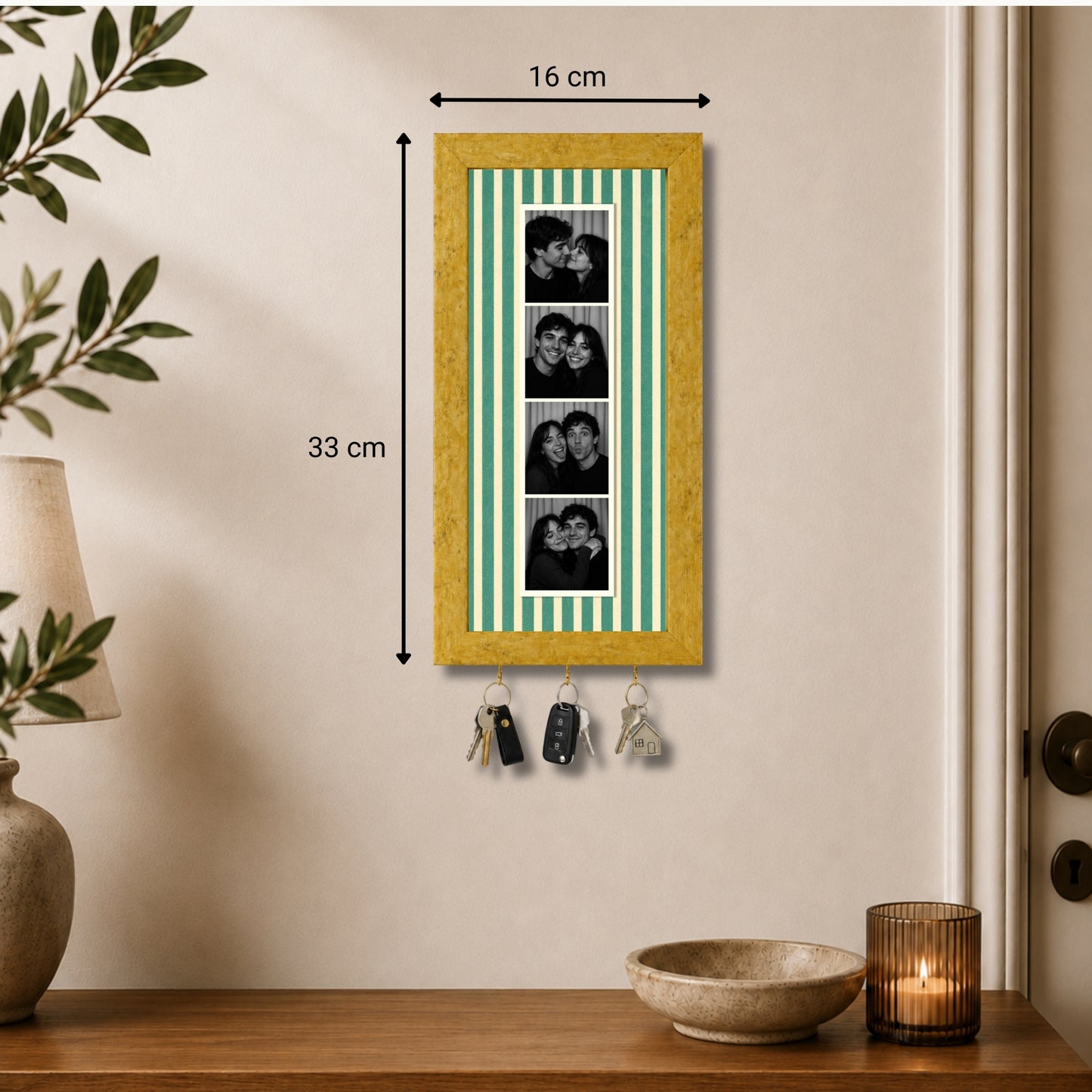 Kişiye Özel Photobooth Çerçeveli Anahtarlık - Sage