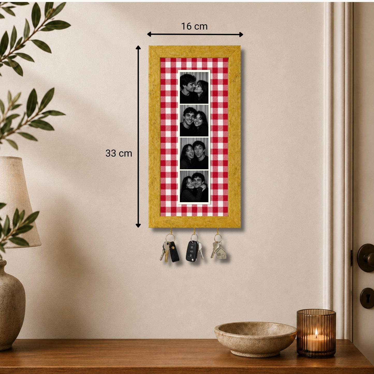 Kişiye Özel Photobooth Çerçeveli Anahtarlık - Cherry
