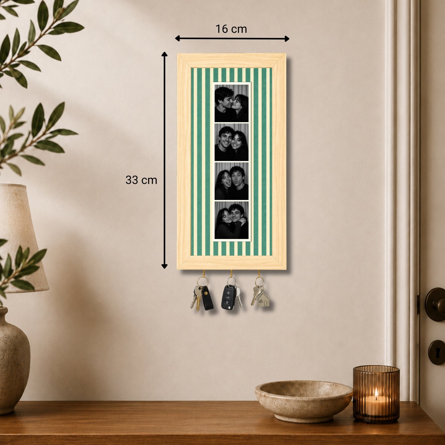 Kişiye Özel Photobooth Çerçeveli Anahtarlık - Sage
