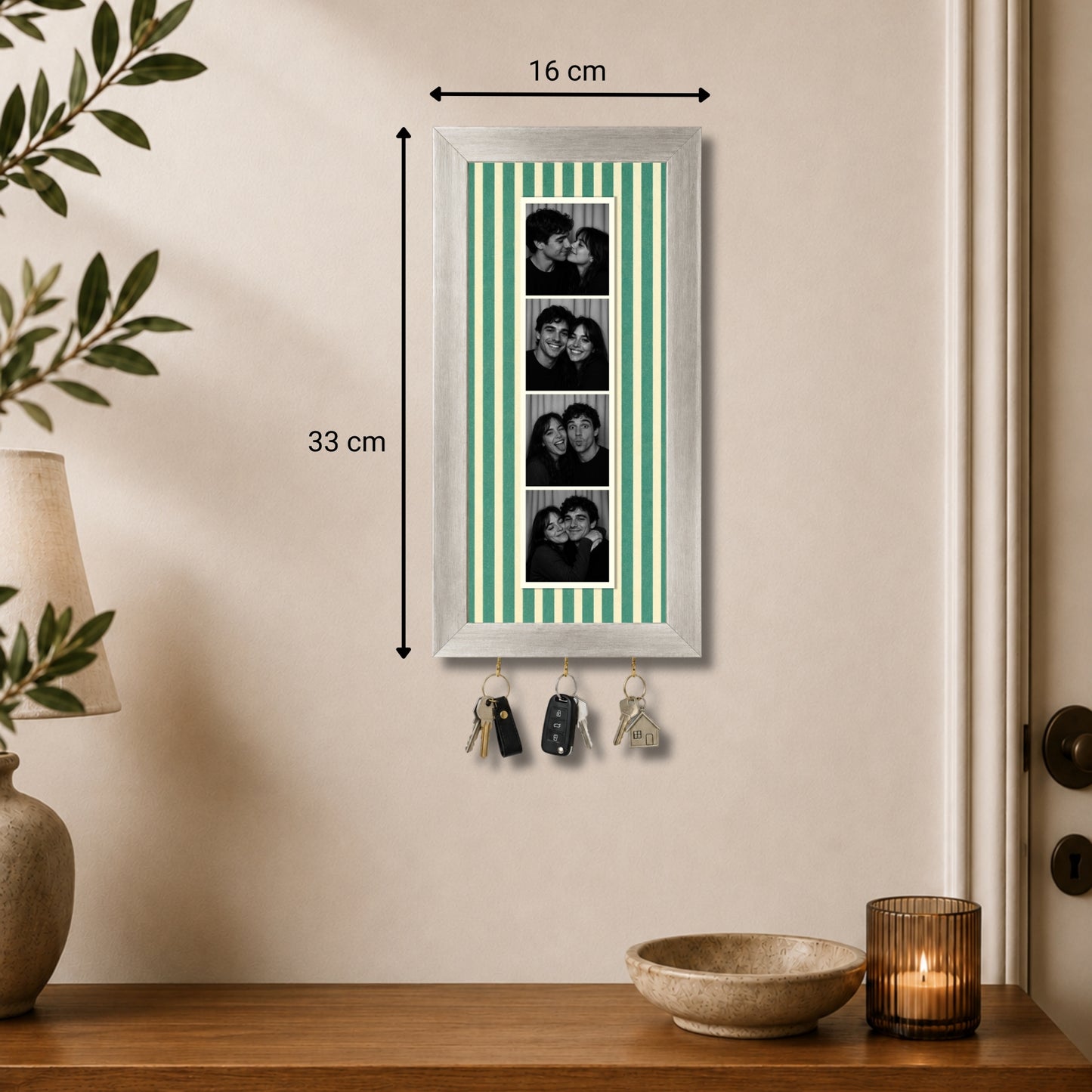 Kişiye Özel Photobooth Çerçeveli Anahtarlık - Sage