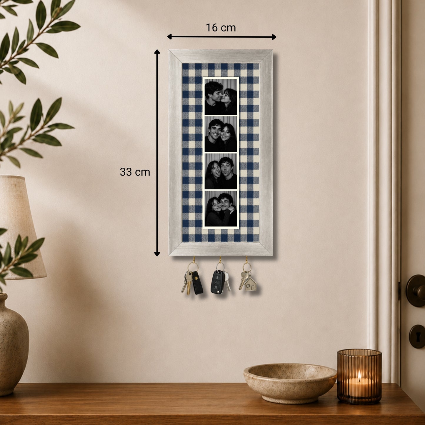 Kişiye Özel Photobooth Çerçeveli Anahtarlık - Navy