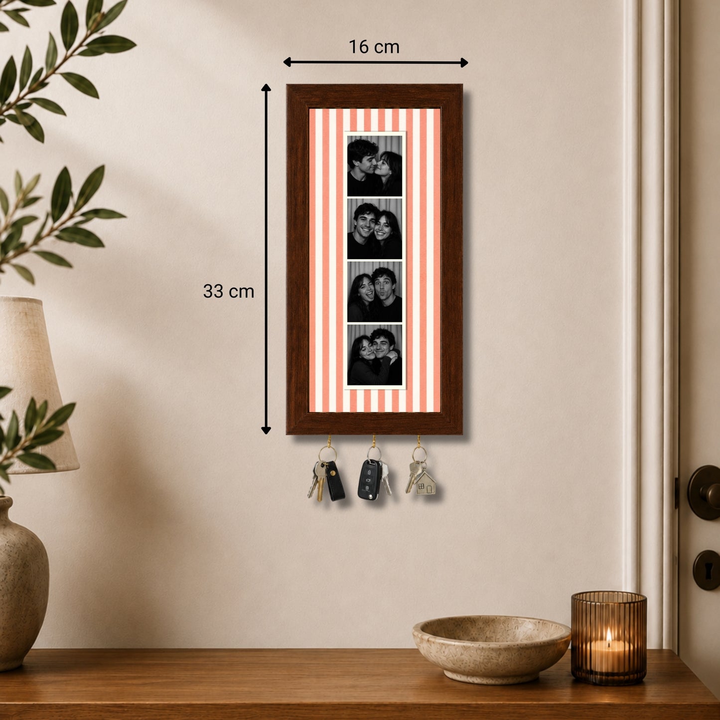Kişiye Özel Photobooth Çerçeveli Anahtarlık - Coral