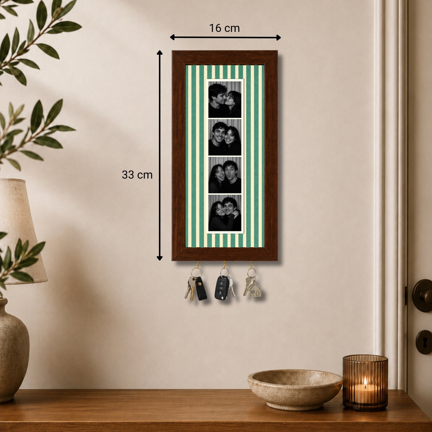 Kişiye Özel Photobooth Çerçeveli Anahtarlık - Sage