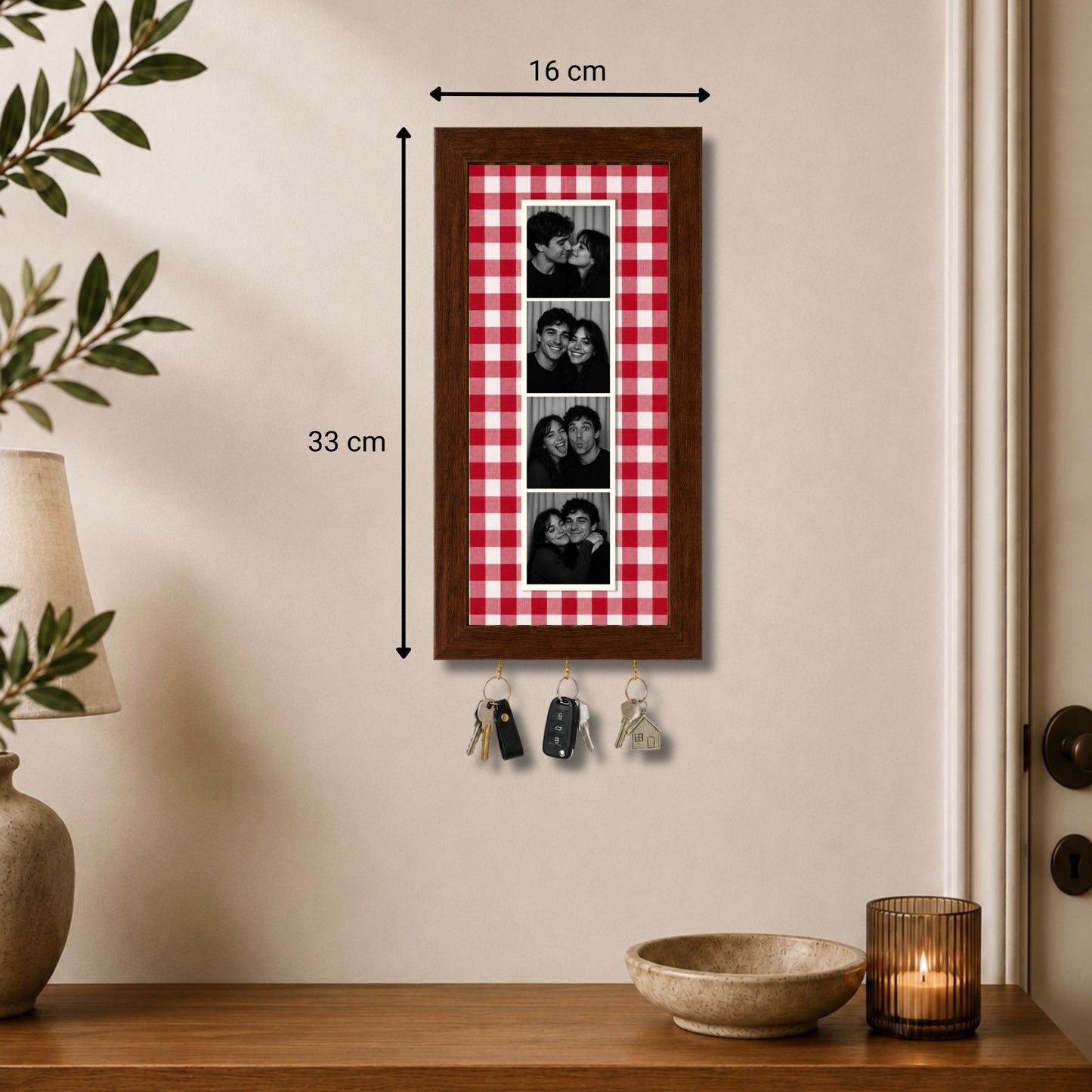 Kişiye Özel Photobooth Çerçeveli Anahtarlık - Cherry