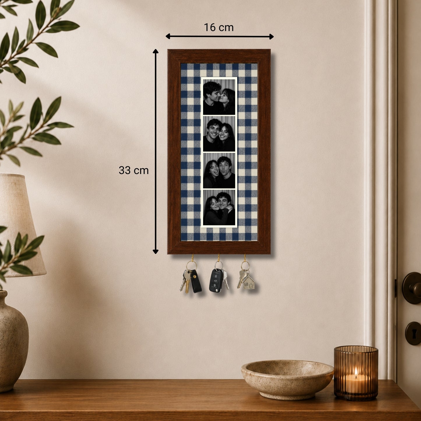 Kişiye Özel Photobooth Çerçeveli Anahtarlık - Navy