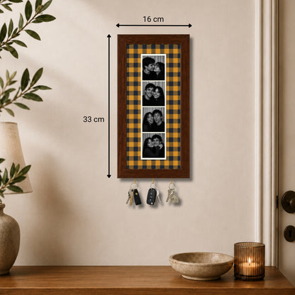 Kişiye Özel Photobooth Çerçeveli Anahtarlık - Mustard