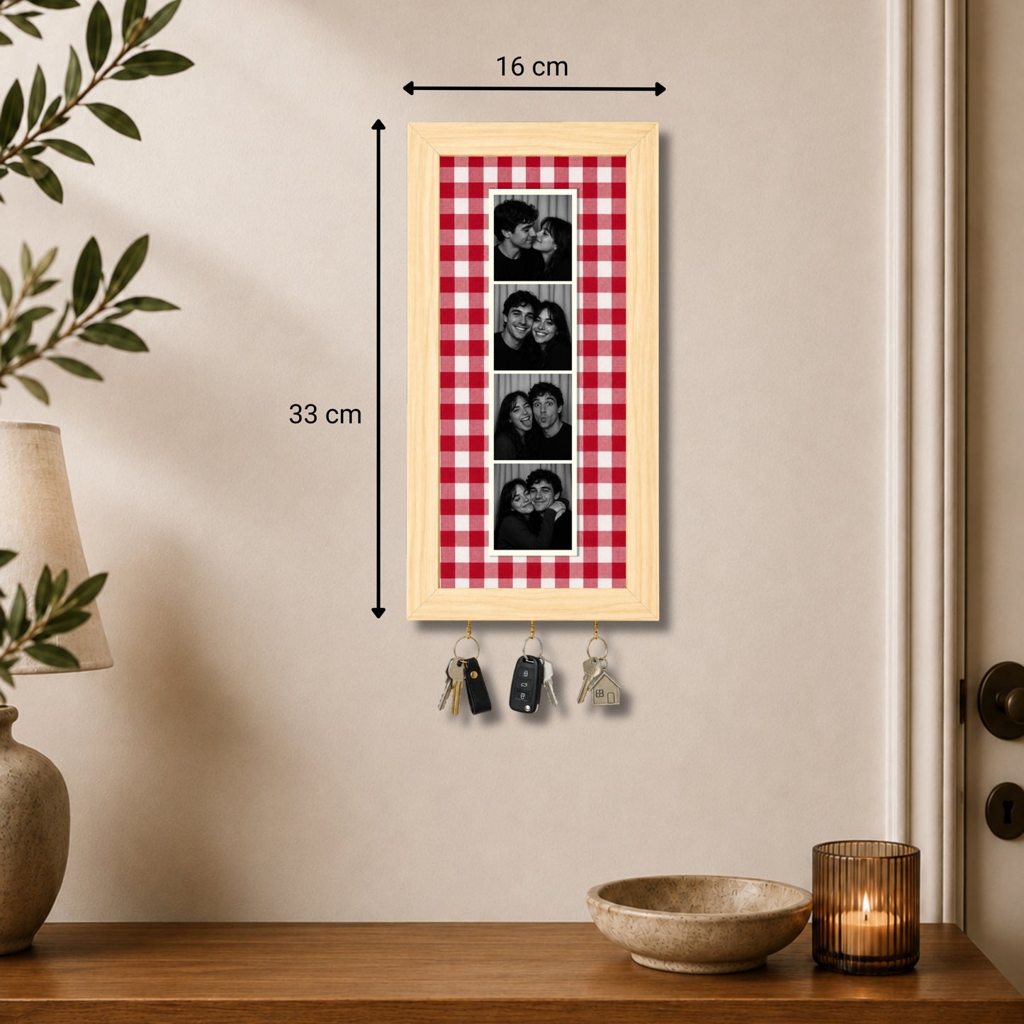 Kişiye Özel Photobooth Çerçeveli Anahtarlık - Cherry
