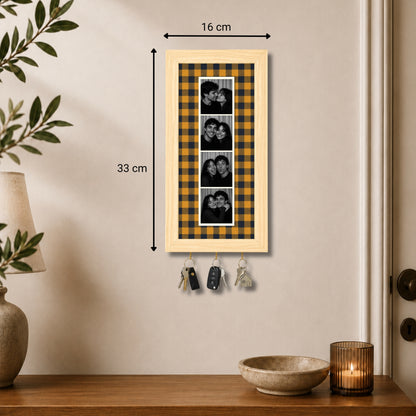 Kişiye Özel Photobooth Çerçeveli Anahtarlık - Mustard