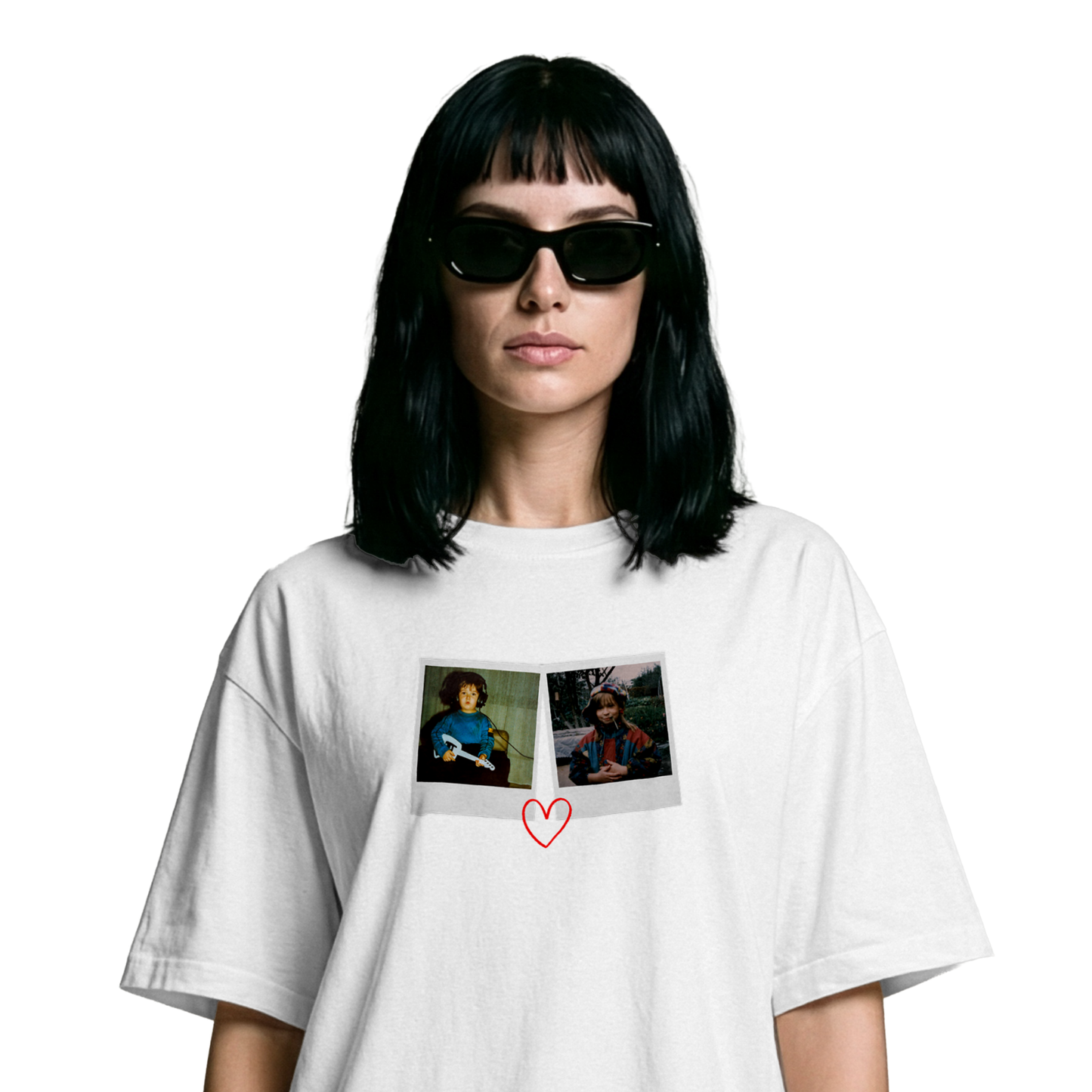 Kişiye Özel POLAKART Baskılı Beyaz Basic Unisex Tişört