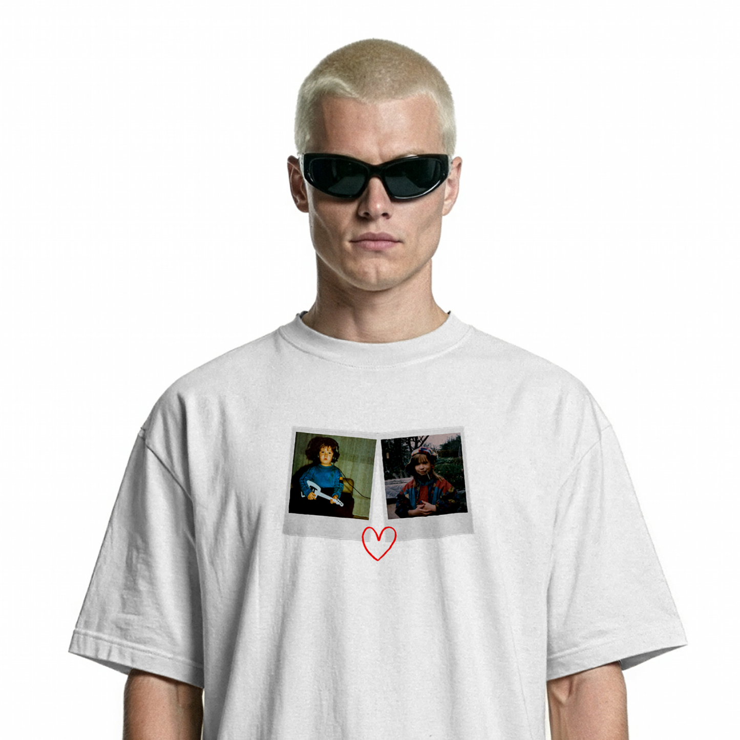 Kişiye Özel POLAKART Baskılı Beyaz Basic Unisex Tişört