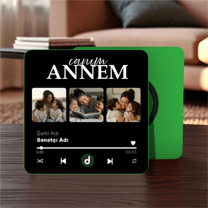 Canım ANNEM Kolajlı DizzyMagnet Kişiye Özel Müzikli Magnet V4.0
