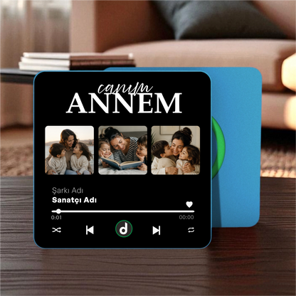 Canım ANNEM Kolajlı DizzyMagnet Kişiye Özel Müzikli Magnet V4.0