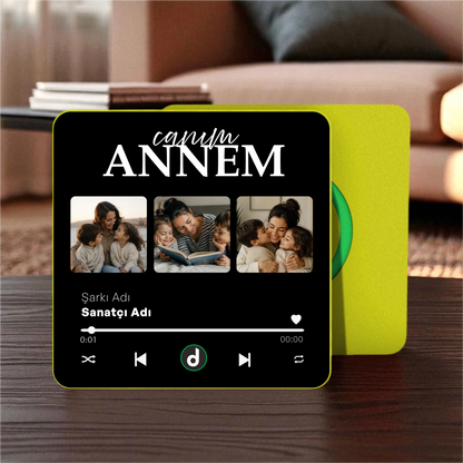 Canım ANNEM Kolajlı DizzyMagnet Kişiye Özel Müzikli Magnet V4.0