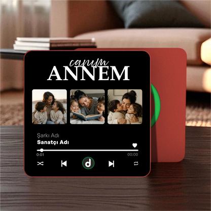 Canım ANNEM Kolajlı DizzyMagnet Kişiye Özel Müzikli Magnet V4.0