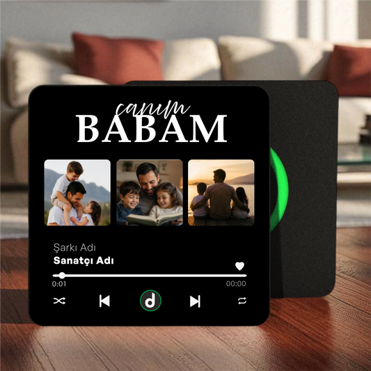 Canım BABAM Kolajlı DizzyMagnet Kişiye Özel Müzikli Magnet V4.0
