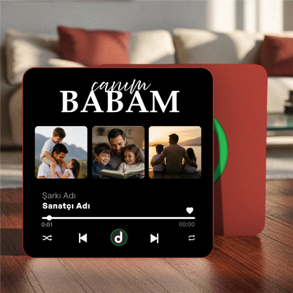 Canım BABAM Kolajlı DizzyMagnet Kişiye Özel Müzikli Magnet V4.0
