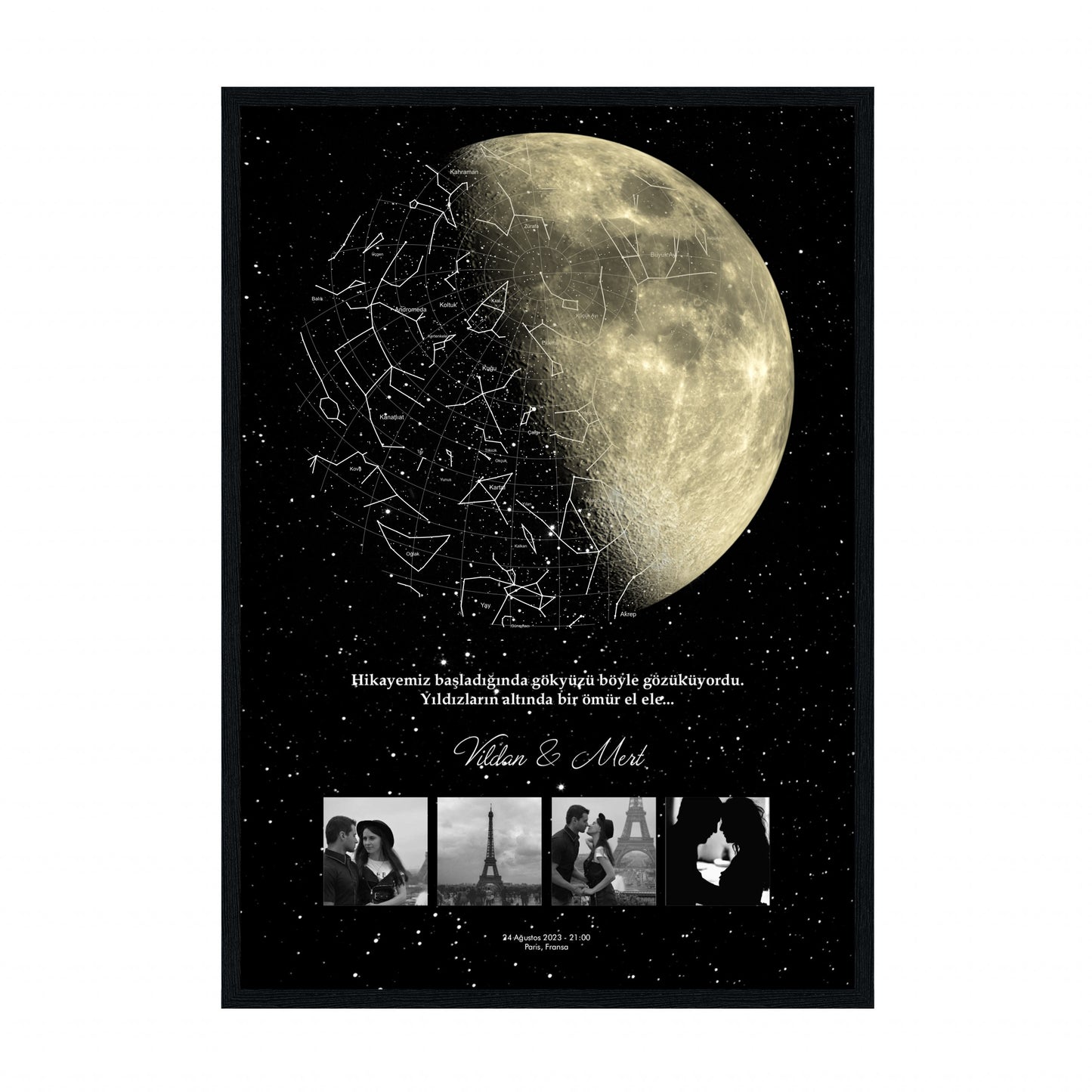 Kişiye Özel Fotoğraflı Gökyüzü Haritası – Ay Yüzeyi