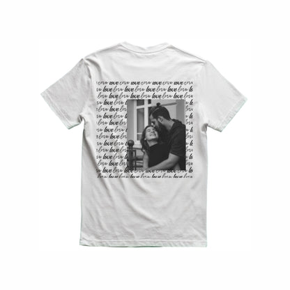 Kişiye Özel LOVE Baskılı Beyaz Basic Unisex Tişört