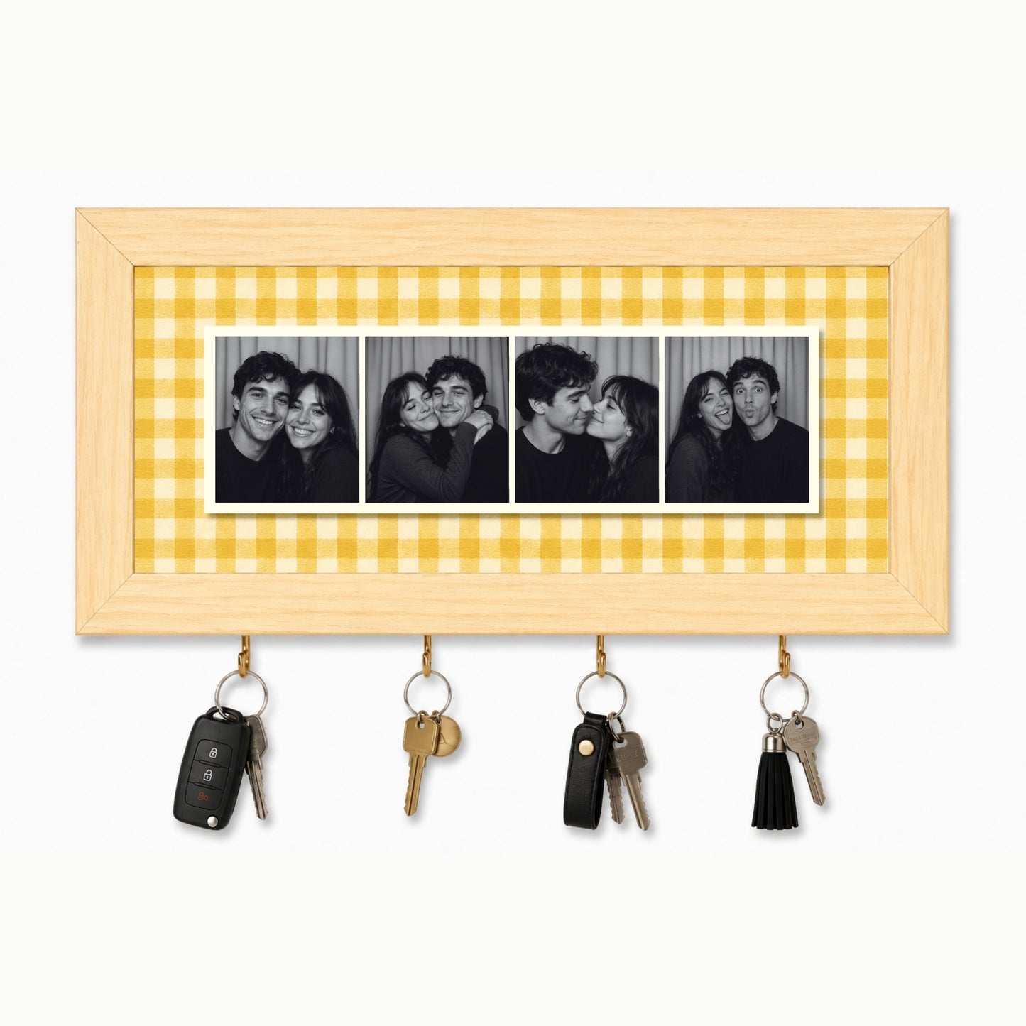 Kişiye Özel Photobooth Yatay Çerçeveli Anahtarlık - Lemon