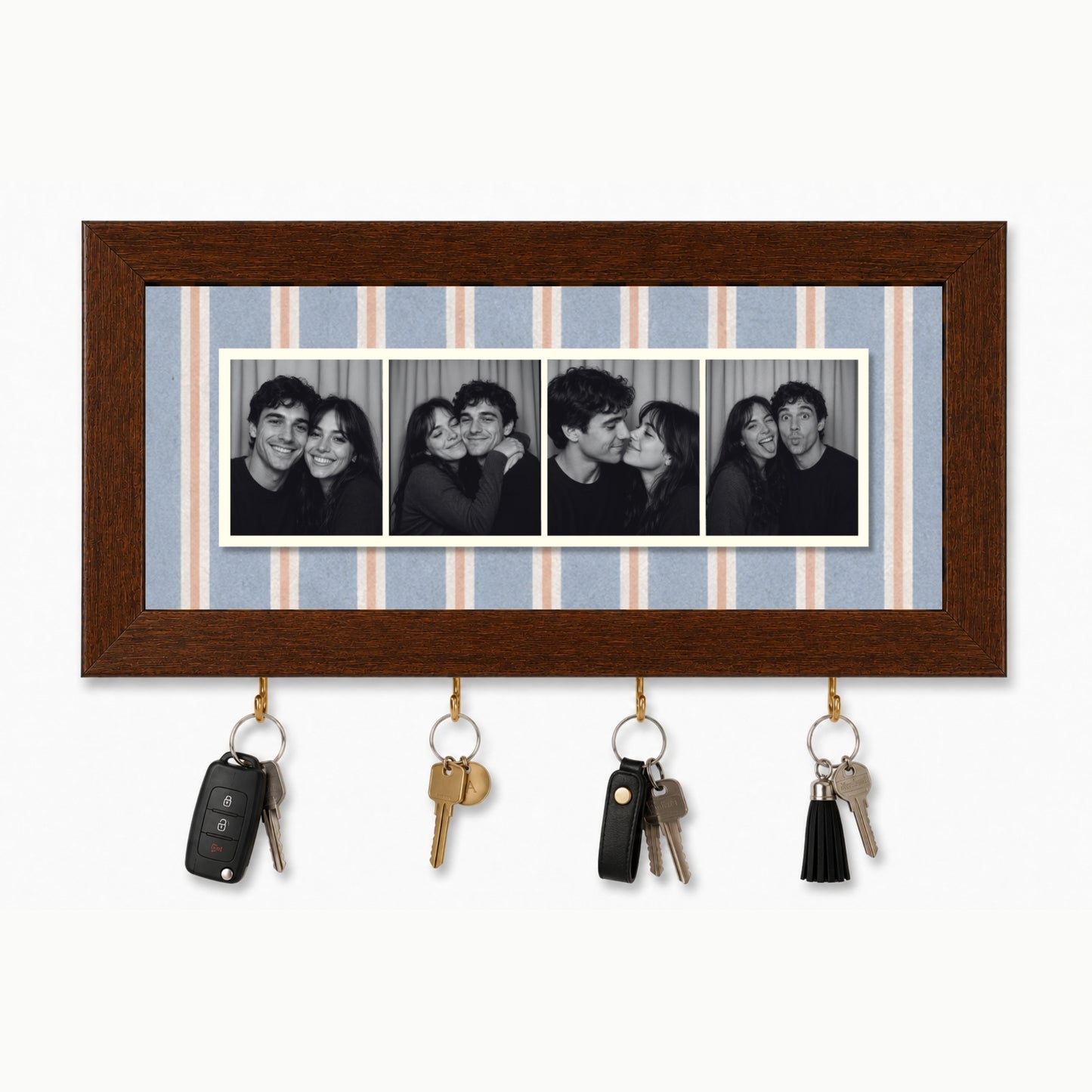 Kişiye Özel Photobooth Yatay Çerçeveli Anahtarlık - Blueberry