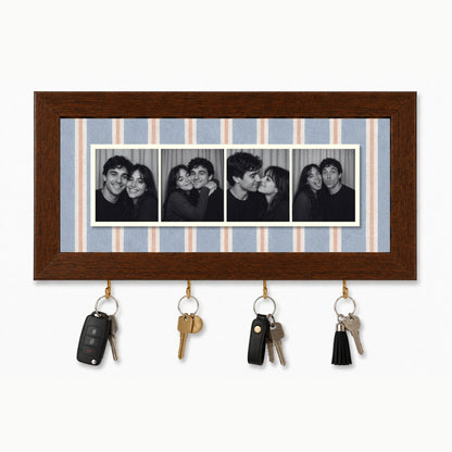 Kişiye Özel Photobooth Yatay Çerçeveli Anahtarlık - Blueberry