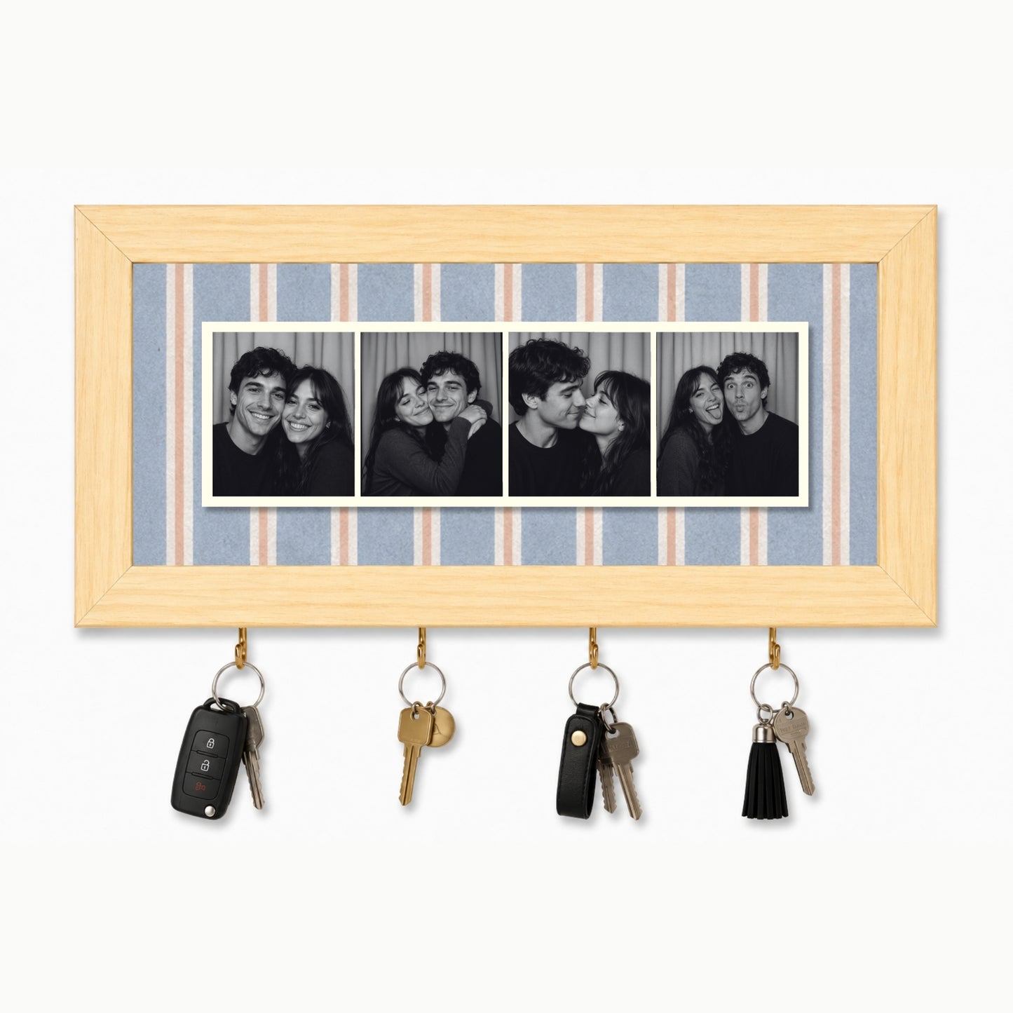 Kişiye Özel Photobooth Yatay Çerçeveli Anahtarlık - Blueberry
