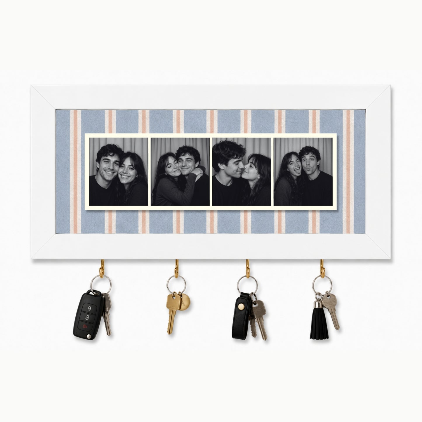 Kişiye Özel Photobooth Yatay Çerçeveli Anahtarlık - Blueberry