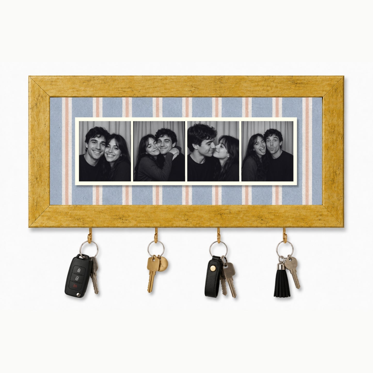 Kişiye Özel Photobooth Yatay Çerçeveli Anahtarlık - Blueberry