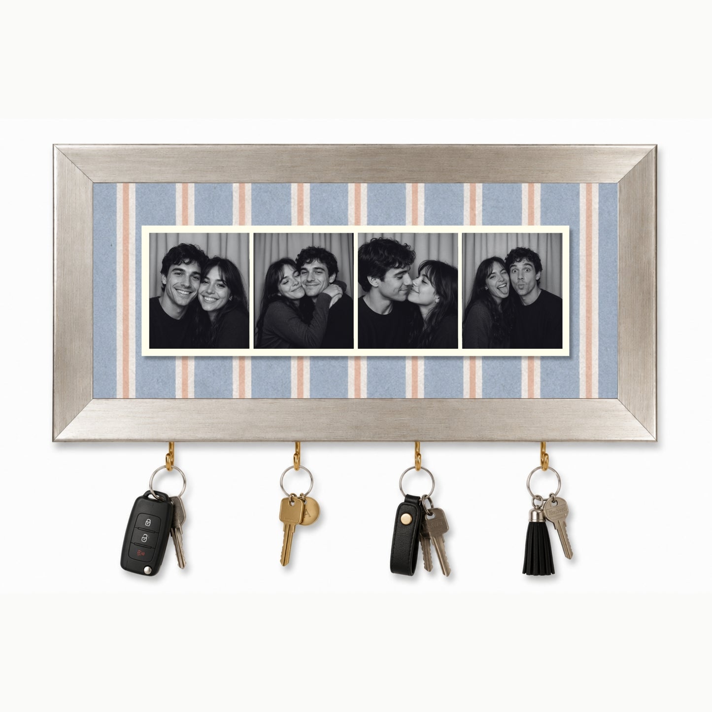 Kişiye Özel Photobooth Yatay Çerçeveli Anahtarlık - Blueberry