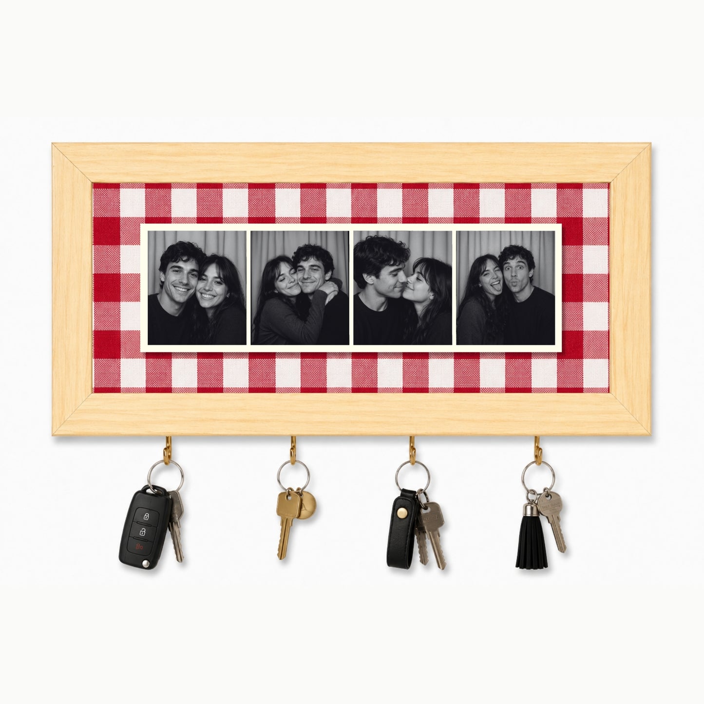 Kişiye Özel Photobooth Yatay Çerçeveli Anahtarlık - Cherry