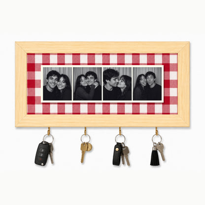 Kişiye Özel Photobooth Yatay Çerçeveli Anahtarlık - Cherry
