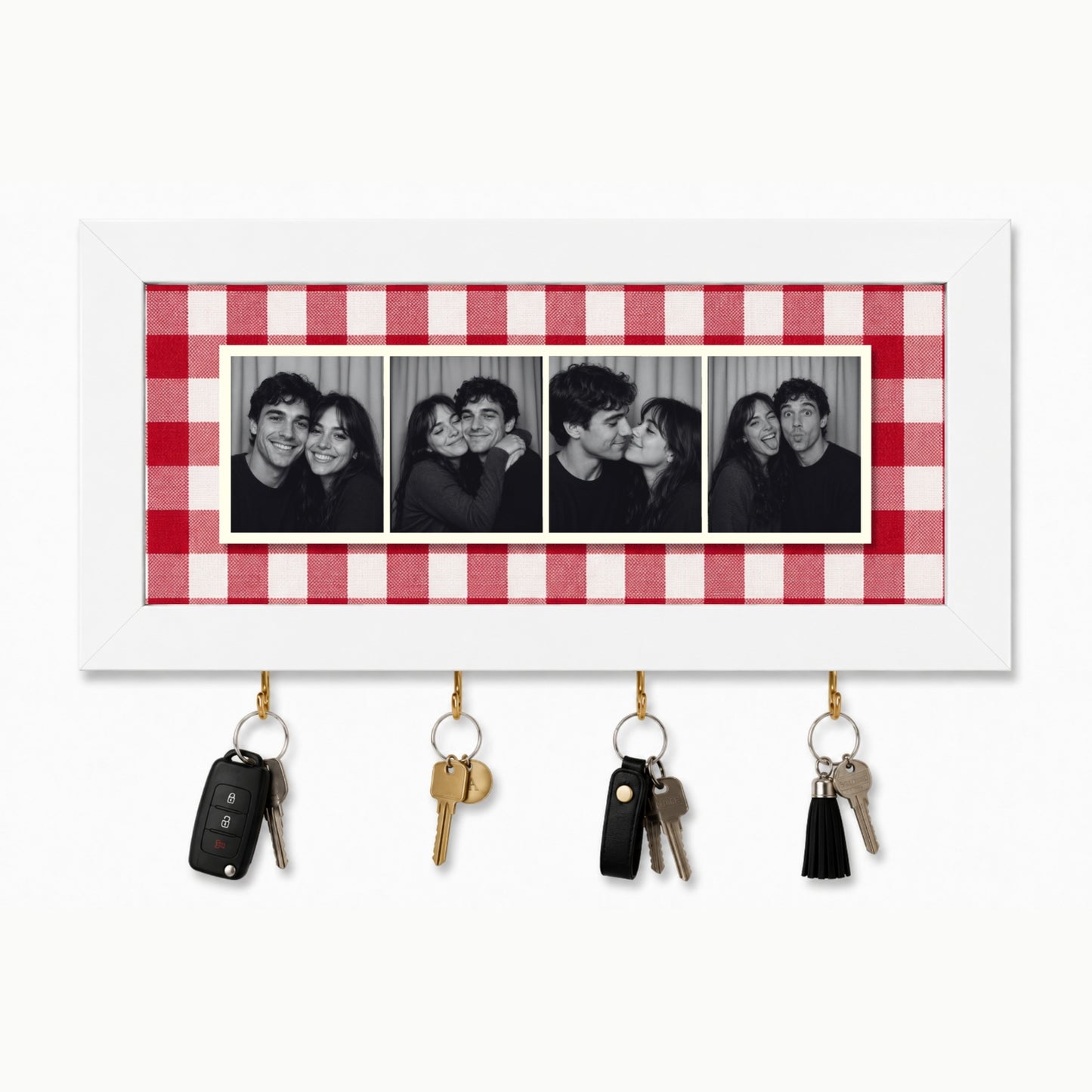 Kişiye Özel Photobooth Yatay Çerçeveli Anahtarlık - Cherry