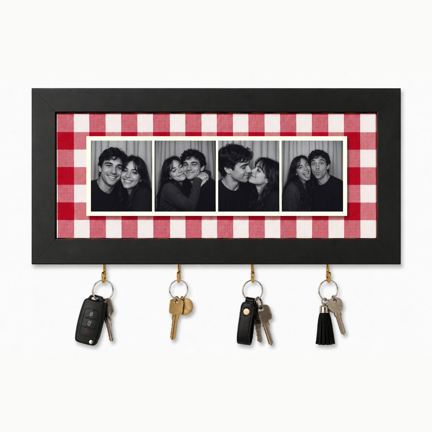 Kişiye Özel Photobooth Yatay Çerçeveli Anahtarlık - Cherry