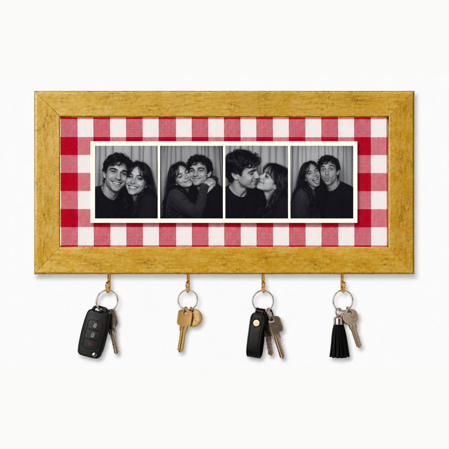 Kişiye Özel Photobooth Yatay Çerçeveli Anahtarlık - Cherry