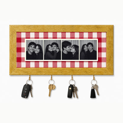 Kişiye Özel Photobooth Yatay Çerçeveli Anahtarlık - Cherry