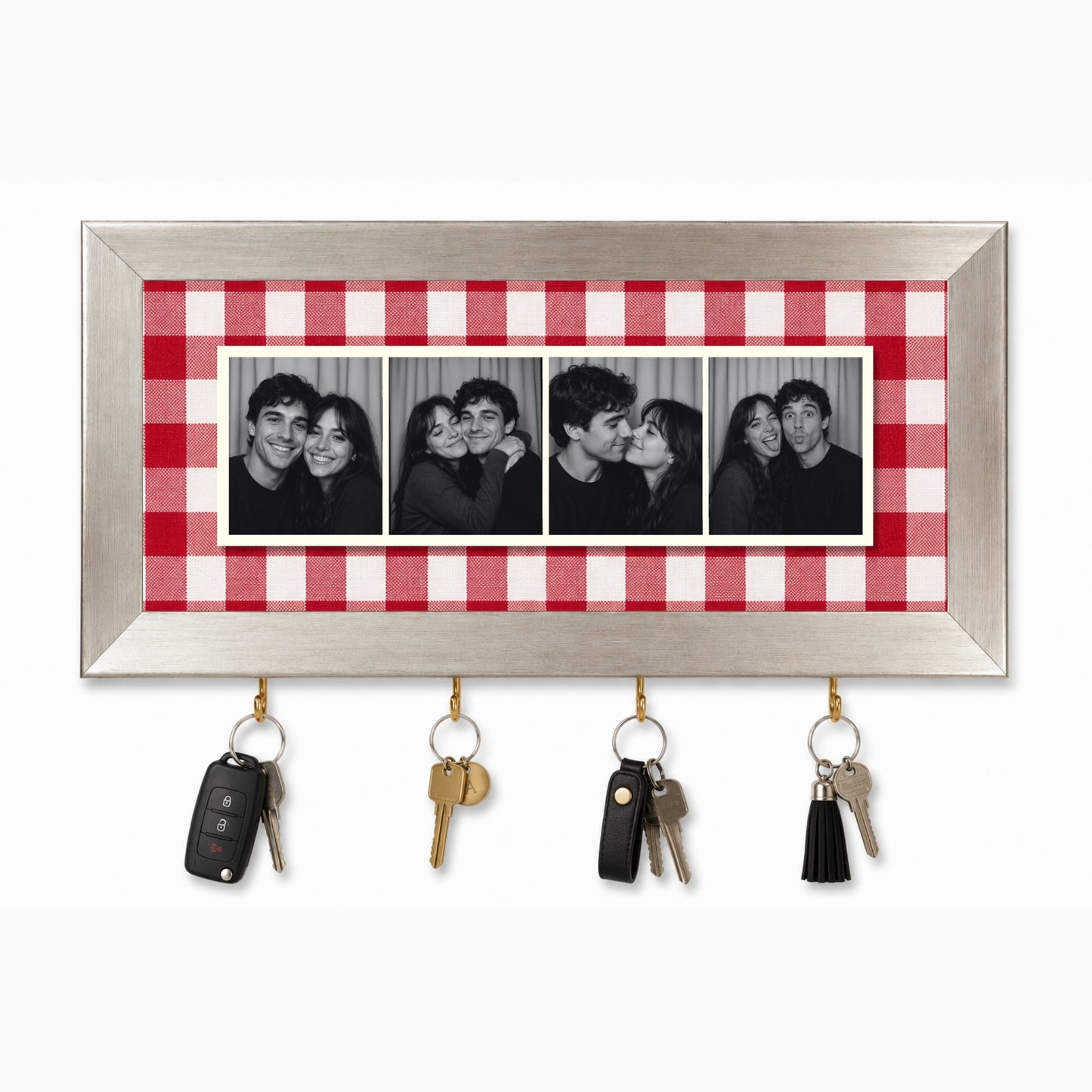 Kişiye Özel Photobooth Yatay Çerçeveli Anahtarlık - Cherry