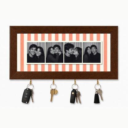 Kişiye Özel Photobooth Yatay Çerçeveli Anahtarlık - Coral