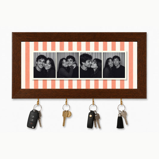 Kişiye Özel Photobooth Yatay Çerçeveli Anahtarlık - Coral