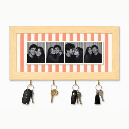 Kişiye Özel Photobooth Yatay Çerçeveli Anahtarlık - Coral