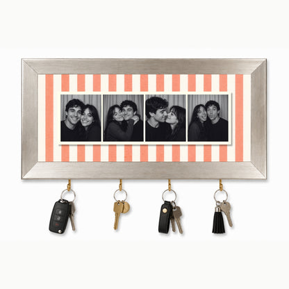 Kişiye Özel Photobooth Yatay Çerçeveli Anahtarlık - Coral